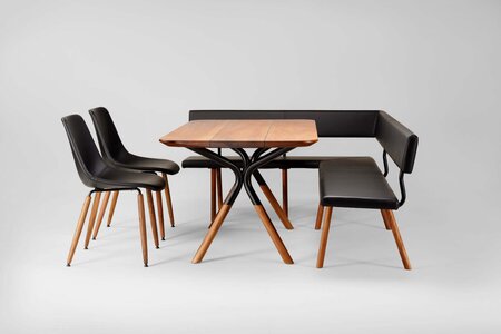 Bank Nero Stuhl LINN Tisch XENA