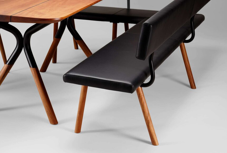 Bankgestell mit Holz/Metall kombiniert