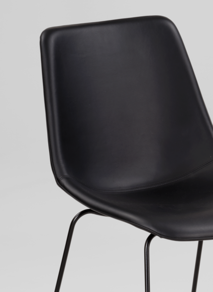 Drahtgestell-Stuhl mit Lederpolsterung